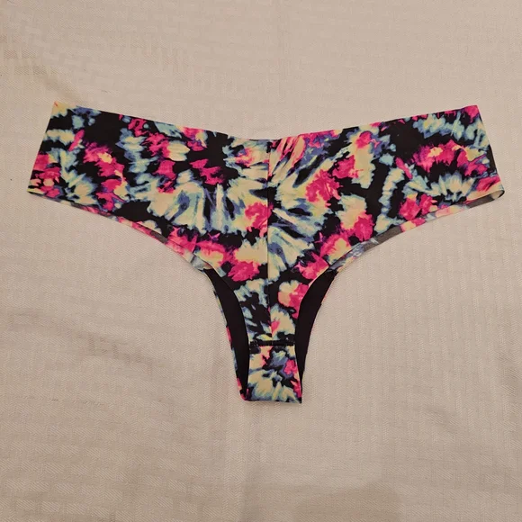 PINK Victoria’s Secret Seamless No Show Thong | Size Large | Tie Dye Print - Picture 3 of 3